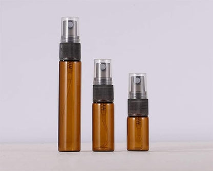 20 Pack Set 10ML Protable Refill Bulk Atomizer Spray Travel Perfume Bottle Hydrating Empty Bottle (Brown)