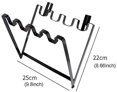 LANGUGU Stainless Steel Foldable Trash Rack Garbage Bag Holder Door Back Type Multi-Functional for Kitchen Hook Hang Dishcloth, Mounts Over Cabinet Doors Cupboards Frame