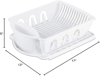 Sterilite 06218006 Sink Dish Rack Drainer, White