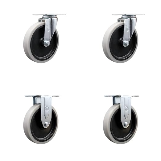 5" Rubbermaid Cart Casters - Non-Marking Wheel 4400 Series 4500 Series, 4PK