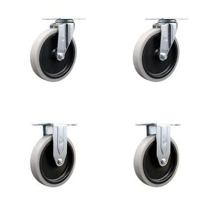5" Rubbermaid Cart Casters - Non-Marking Wheel 4400 Series 4500 Series, 4PK