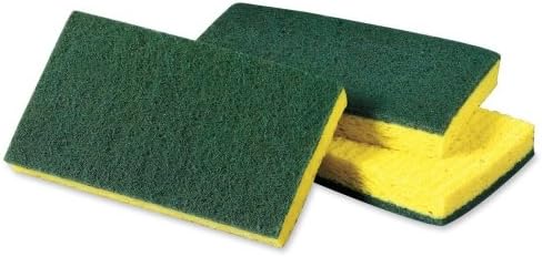 Wholesale CASE of 5 - 3M Scotch-Brite Medium Duty Scrub Sponge-Medium Duty Scrub Sponge, 6-1/4"x3-1/2", 10/CT, YW/GN