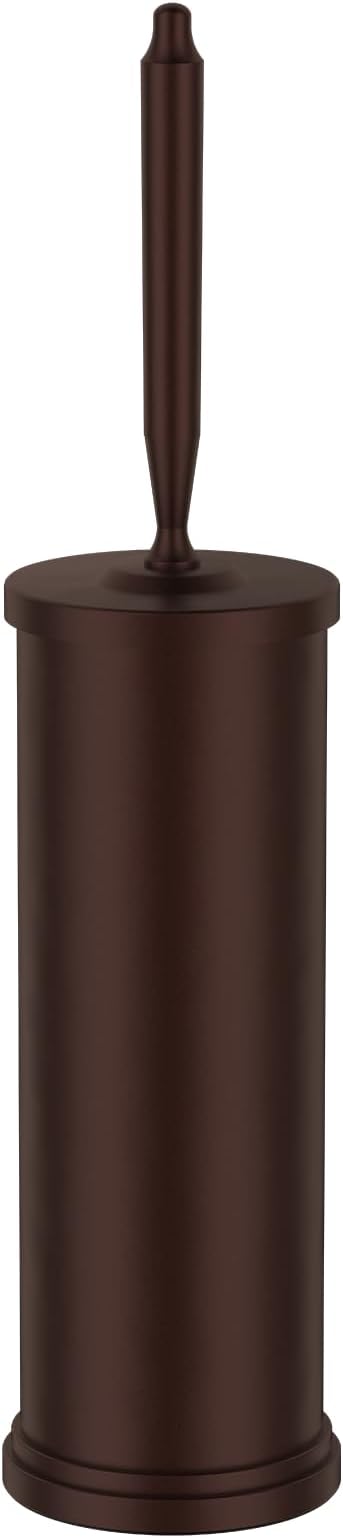 Premium 304 Stainless Steel Toilet Brush and Holder: Weighted Stable Base, Removable Inner Tube, Splash-Proof Design for 360° Thorough Cleaning & Space-Saving Storage,Bronze