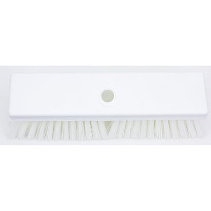SPARTA Plastic Floor Scrub Brush, Brush Head Only, Deck Brush with ACME Standard Thread Fitting for Deck, Industrial Kitchens, and Hospitals, 10 Inches, White, (Pack of 6)