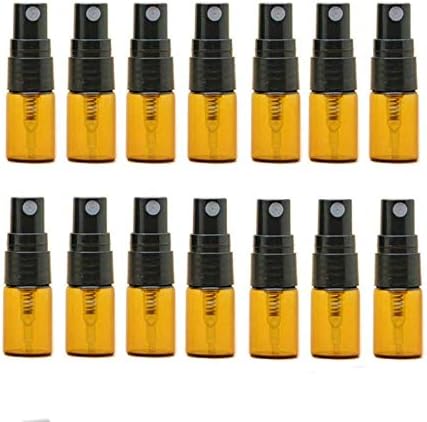 ELFENSTALL- 30pcs 2ml Brown Amber Fine Mist Mini Atomizer Vial Small Glass bottle Spray Refillable Perfume Empty Sample Bottle Clean Cloth 3ML Pipette Dropper for Travel Party