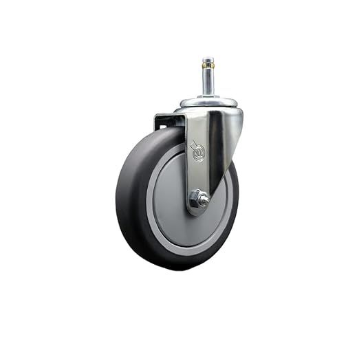 Rubbermaid Mobile Shelf Truck 5 Inch Replacement Swivel Caster - Fits Rubbermaid Mobile Shelf Truck FG9T4200BLA FG9T4300BLA and FG9T4400BLA - Service Caster Brand
