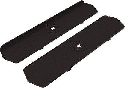 2 Pack Kitchen Faucet Sink Splash Guard, 24" x 5.6'' Upgrade Silicone Faucet Water Catcher Mat, Sink Draining Pad Behind Faucet, Rubber Drying Mat for Countertop, Bathroom, Farmhouse, RV (Black)