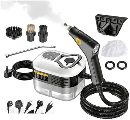 2500W Steam Cleaner, Handheld High-Temperature Pressurized Steam Cleaner with 6 Adjustable Levels, Portable Steam Cleaning Machine for Kitchen, Bathroom, Car, Upholstery (White)