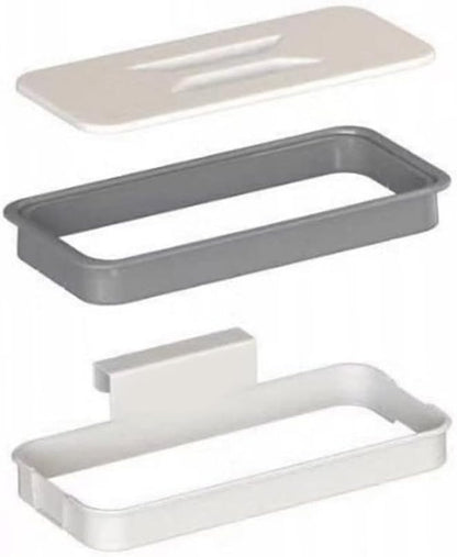 Hanging Trash Bag Holder with Lid Over Cabinet Garbage Bag Rack for Kitchen, Trash Holder with Lid
