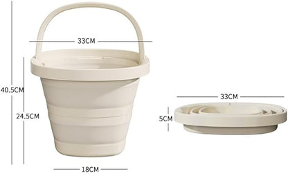 2.6 Gallon (10L) Collapsible Bucket, Large Capacity, Portable Foldable Water Pail for Outdoor Garden Cleaning, Car Washing, Camping, Fishing