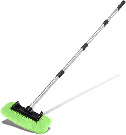 ZIMISI 59" Car Wash Brush with Long Handle, No Scratch Soft Bristle Cleaning Brush, Extendable Windshield Cleaner Tool, Car Cleaning Kit for Boat, RV, Truck, House Siding, Solar Panel (Green)