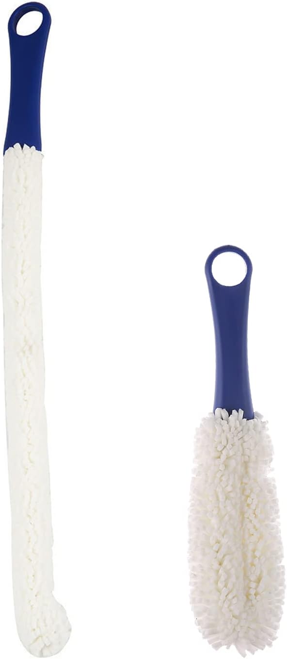 LJDJ Bottle Cleaning Brush - Set of 2 Different Sizes Flexible Bottle Scourer - Multi-Function Household Cleaning Tools for Cleaning of Wine Decanters, Goblets, Glasses, Cups