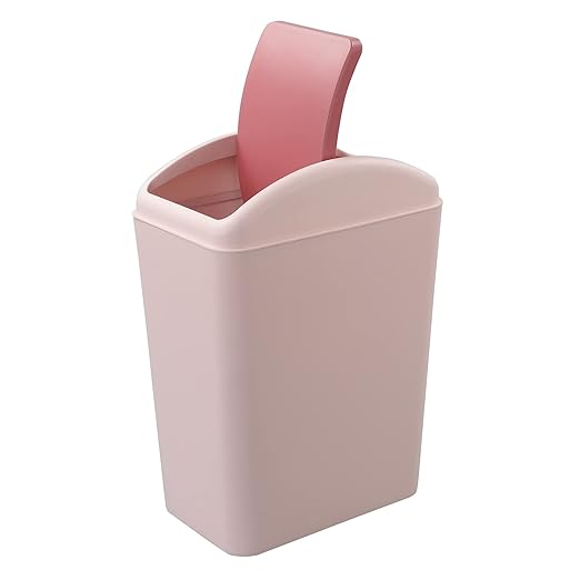 Kekow 4.5 Gallon Plastic Trash Can with Swing-Top, Swing Lid Waste Can, Pink