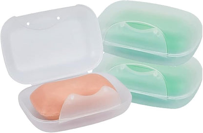 Travel Soap Holder Bar Soap Dish Shower Soap Saver Case Container Box for Bathroom Camping Gym Vonpri (Transparent 3pack)