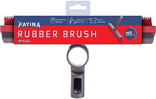 Premium Rubber Floor Brush with Squeegee for Carpets & All Surfaces - Pet Hair Remover - 11.5 Inches (Attachment Only)