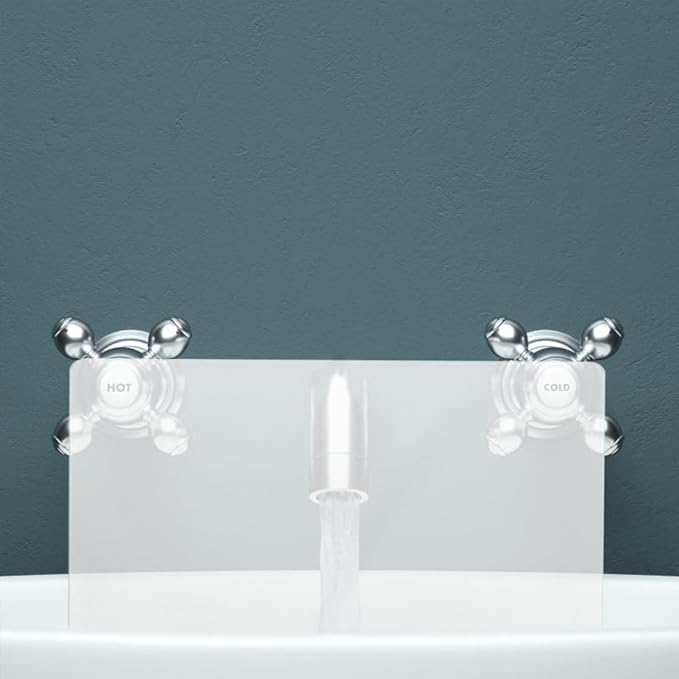 VOSAREA Acrylic Sink Splash Guard, Freestanding Kitchen Splash Panel Barrier Behind Faucet Kitchen Island Sink Backsplash Guard 13.76x8.25in