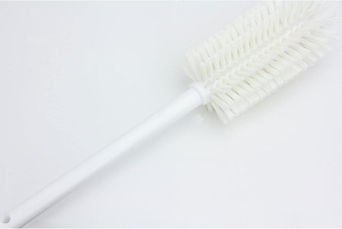 SPARTA Large Water Bottle Brush Ideal for Wide-Mouth Jars, Bottles and Tumblers, Dishwashing Tool with Handle for Home and Commercial Kitchens, Plastic, 16 Inches, White, (Pack of 4)