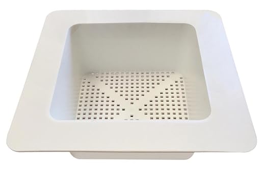 Krowne 30-141 11-3/4" Plastic Floor Drain Strainer, Fits 8" x 8" Bowl and Bar Sink Drains, Commercial Drain Strainer for Kitchens, Diners, Cafes, Easy to Remove and Clean, White
