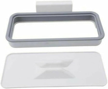 Hanging Trash Bag Holder with Lid Over Cabinet Garbage Bag Rack for Kitchen, Trash Holder with Lid