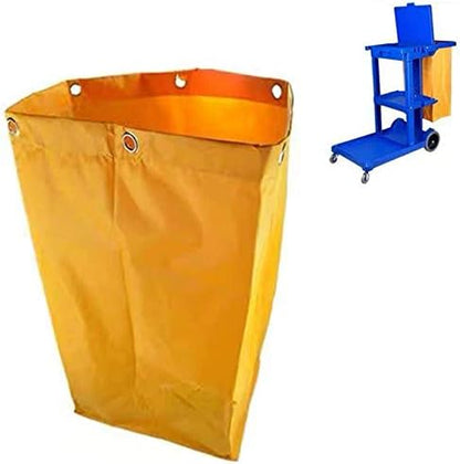 Replacement Janitorial Cart Bag(16 x 11 x 27inches),Waterproof High Capacity Thickened Housekeeping Commercial Janitorial Cleaning Cart Bag (2PCS-Yellow)