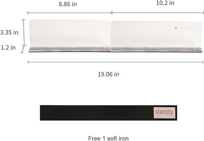 Magnetic Kitchen Sink Splash Guard, Transparent Acrylic (Frosted) - Suitable for Bathroom Kitchen Oil Splash Countertop Dividers Bathroom Sink Splash Guard (8.86 & 10.2) (2pcs)