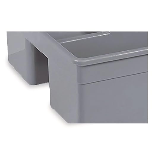 Nexstep Commercial MaxiRough Maid Caddy, 2-Compartment Cleaning Supply Tote, Heavy-Duty Plastic, Ergonomic Handle, Gray, Commercial Janitorial Carry Caddy