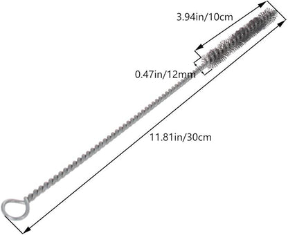 Utoolmart Steel Wire Cleaning Brush, Spiral Power Tube Cleaning Tool, Bottle Brush, 0.5-inch Diameter 12-inch Length, 2pcs