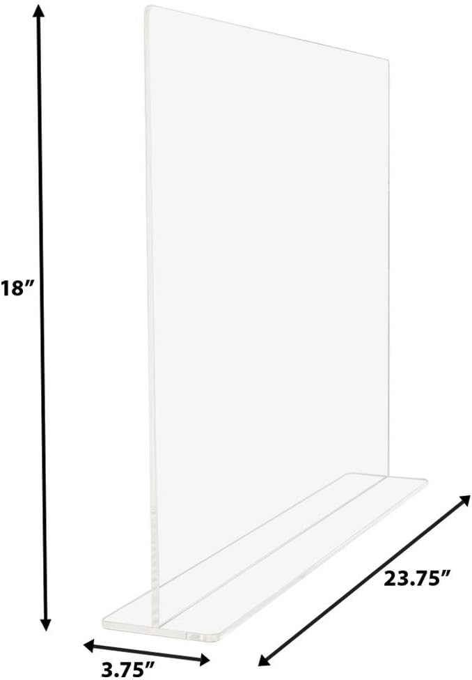 SOURCEONE.ORG USA Made Premium Clear Acrylic Splash Guard Counter Top Protector (Flat Top)