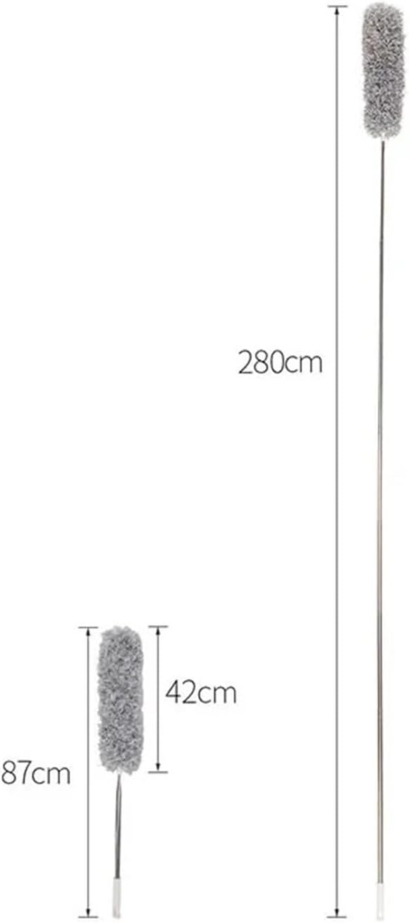 2Pcs/Set Cleaning Brush Dust Removal Tool,280cm Adjustable Telescopic Bending Duster Brush Feather Dust Cleaner Furniture Gap