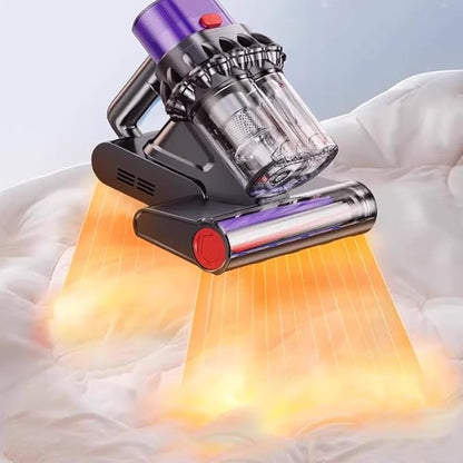 RAINPOT Saker Powerful UV Bed Vacuum Cleaner, 5-Cyclone Cordless Vacuum with Digital Display, 14kPa Strong Suction HEPA Filter, Portable Hand Vac for Mattress Carpet Pet Hair