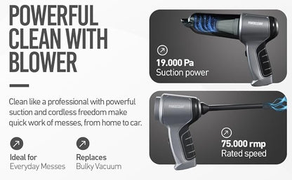 Cordless Handheld Car Vacuum Cleaner, High Suction Rechargeable Auto Vacuum, Portable Mini Vacuum for Car & Home, Small Vacuum Cleaner for Couch, Kitchen, Pet Hair, Wet Dry Use