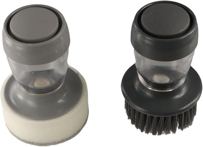 Dish Brush with Soap Dispenser,2PCS Soap Dispensing Brush,Kitchen Scrub Brush,Portable Liquid Adding Pot Washing Brush,Dish Washing Brush