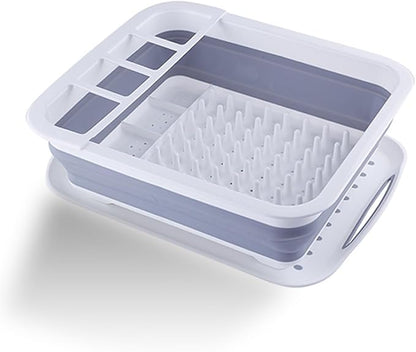 camper must haves dish drying rack Collapsible Dish Drying Rack Portable Dinnerware Drainer Organizer for Kitchen RV Campers Travel Trailers Space Saving Kitchen Storage Rack Tray (with Drainboard)