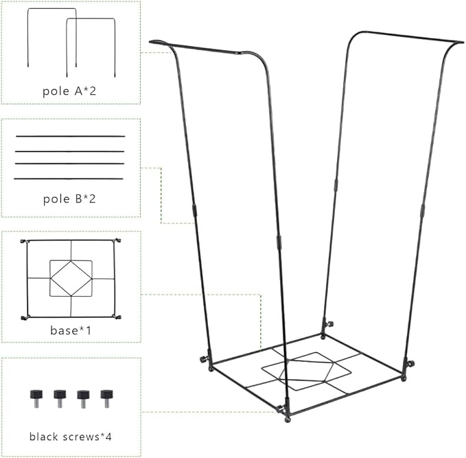 Trash Bag Holder, 30-45 Gallon Metal Garbage Bag Holder, Multi-use Portable Trash Bag Holder Stand, Square Pattern Base Leaf Bag Holder for Patio, Yard, Garden