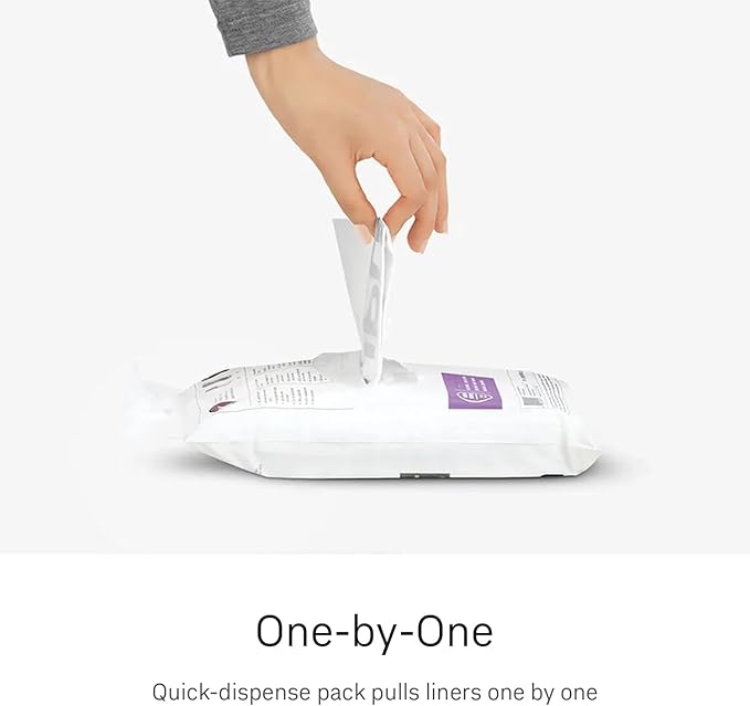 simplehuman Code H Custom Fit Liners, Drawstring Kitchen Trash Bags,1-by-1 Mess-Free Dispense, Extra Thick & Double Seamed, 50% PCR Plastic, 30-35 Liter / 8-9 Gallon, White, 60 Count (Pack of 4)