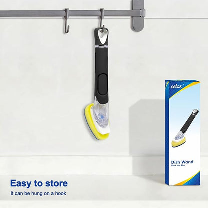 CELOX Dish Wand for Kitchen Sink Cleaning, Dish Scrubber with Soap Dispenser