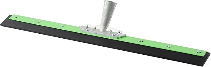 Restaurantware-SQUEEGEE ONLY: Clean Tek Professional 24 Inch Floor Squeegee, 1 Broom With Rubber Blade - Handle Sold Separately, Heavy-Duty, Green Steel Wiper, Ideal For Floor, Tiles