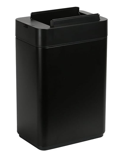 ELPHECO Bathroom Trash Can with Lid 2.6 Gallon Smart Trash Can Slim Motion Sensor Garbage Can Automatic Stainless Steel Wastebasket Bathroom Decor for Bedroom Office Toilet Black