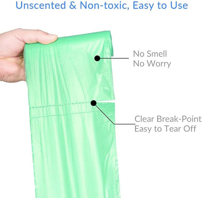 Jaoul Trash Bags 13 Gallon, Small Garbage Bags, Strong & Unscented Trash Bags for Kitchen, Bathroom, Office, Restroom, Car, Green, 60 Counts
