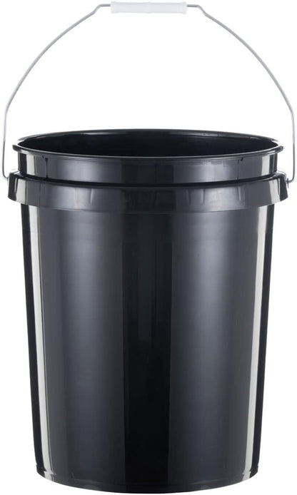 United Solutions 5 Gallon Bucket Heavy Duty Plastic Bucket Comfortable Handle Easy to Clean Perfect for on The Job Home Improvement or Household Cleaning; Black , 3 Count