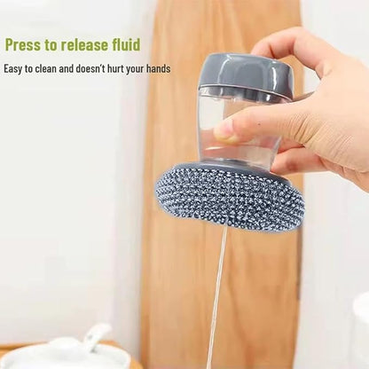 3-in-1 Self-Filling Soap Dispenser Brush - Ergonomic Grip for Easy Pot & Pan Washing