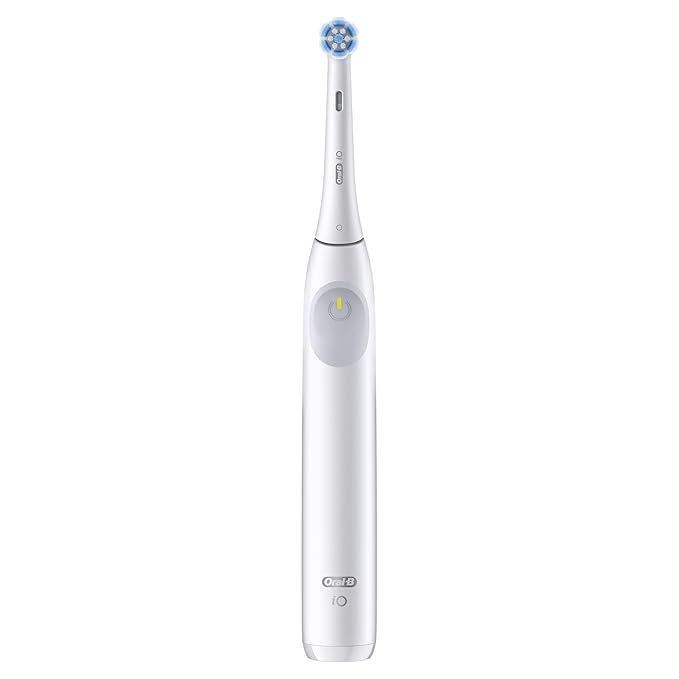 Oral-B Rechargeable Electric Toothbrush, iO Limited Simple Clean, 3 Cleaning Modes, Automatic Pressure Sensor to Protect Gums, Travel Case, White