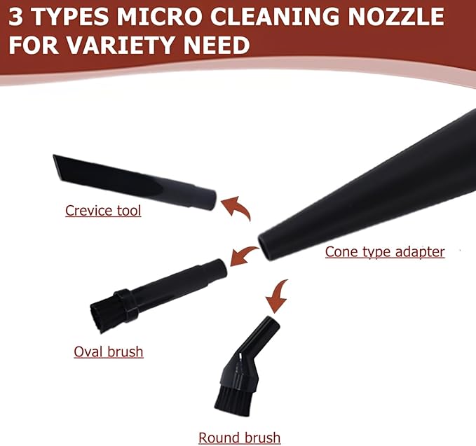 6-Pack Micro Cleaning Nozzle Kit for Compact Wet Dry Shop Vacuum,1-1/4" Detailed Cleaning Attachments