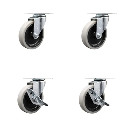 7734L2 FG7734L20000 Rubbermaid Mobile Work Center 7734-88 Replacement Caster Set – Fits Rubbermaid Mobile Work Center 7734-88 – 2 Swivel and 2 Swivel with Side Lock Brakes Casters - Service Caster