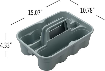 Kekow 4-Pack Plastic Storage Caddy, Carry Caddy with Handle, Gray