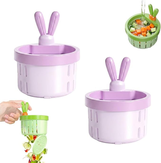 2 Pcs Cactus Sink Drain Strainer – Press-to-Dump Kitchen Sink Filter Basket, 3 Inch Food Residue Collector with One-Press Lifting Stopper, Multifunctional Waste Catcher for Home (Purple)