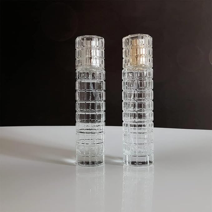 Glass Empty bottle Refillable Perfume Atomizer Spray Perfume Bottles 1 Ounce, Travel Cologne Bottle Portable (Gold and Silver)