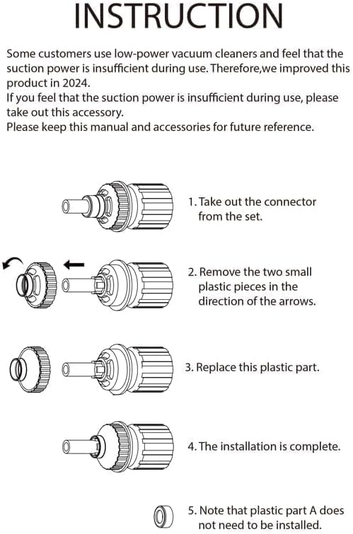 EZ SPARES Micro Cleaning Nozzle Kit,Micro Vacuum Attachment,Universal Vacuum Cleaner Attachment,Mini Micro Kit Keyboard Crevice Cleaning Tool Brush Kit,for Compact Wet Dry Shop Vacuum,Storage Bag Inc