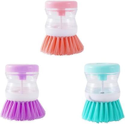 3pcs Soap Dispensing Palm Brush,Dish Brush for Dishes Pot Pan Kitchen Sink Scrubbing, Soap Dispense,Kitchen Brush