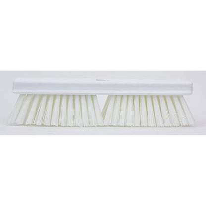 SPARTA Plastic Floor Scrub Brush, Brush Head Only, Deck Brush with ACME Standard Thread Fitting for Deck, Industrial Kitchens, and Hospitals, 10 Inches, White, (Pack of 6)